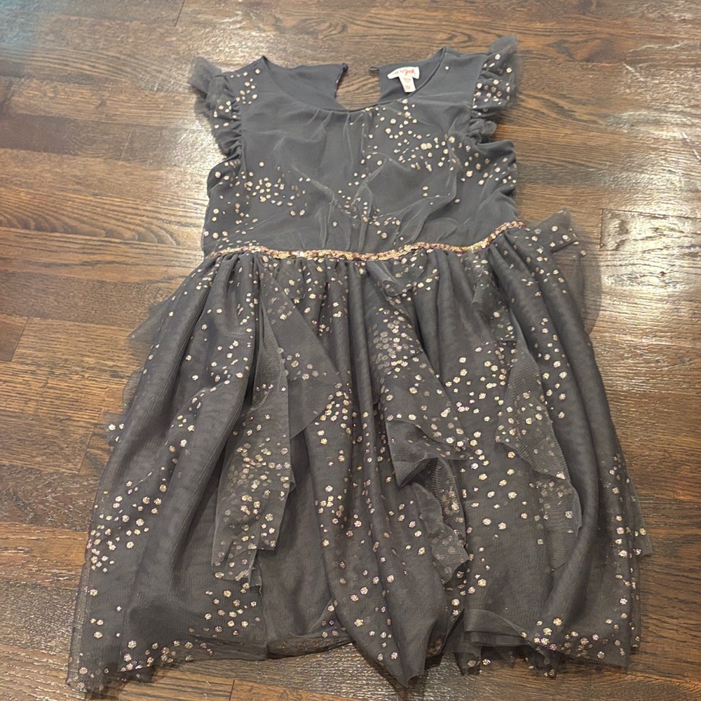 Cat & Jack Charcoal Dress with Rose Gold Dots